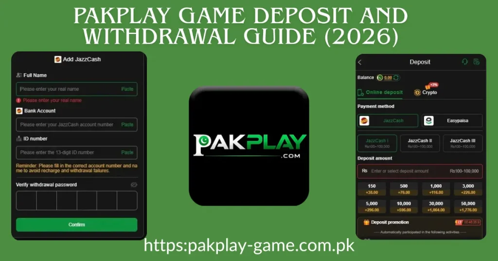 Pakplay Deposit and Withdrawal