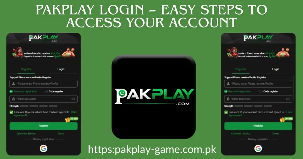 Pakplay Game Login
